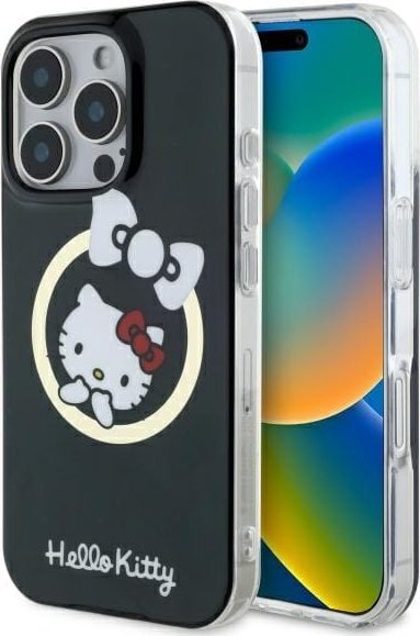 Hello Kitty HKHMP16LHFLBK iPhone 16 Pro 6.3" black/black hardcase IML Fun bow Magsafe