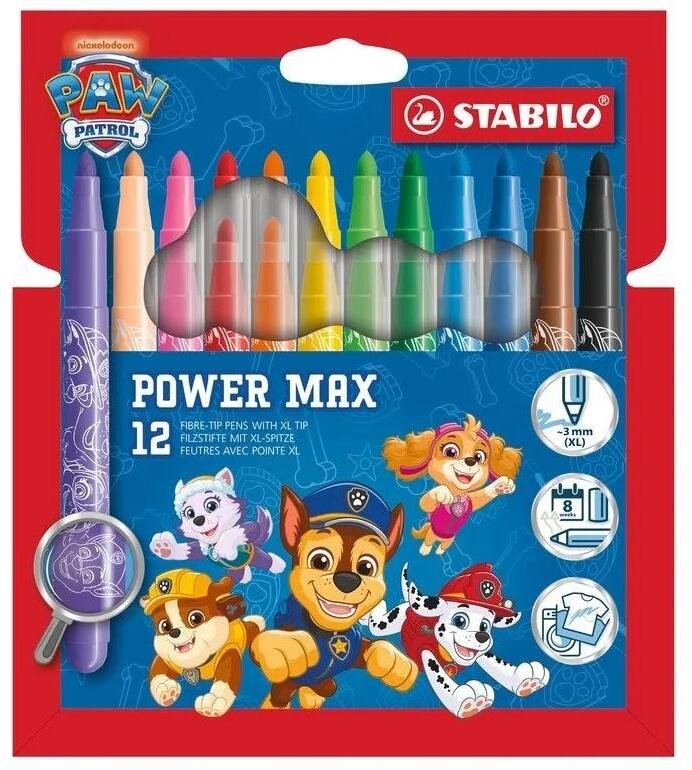 Stabilo Flamastry Power Max Psi Patrol 12szt