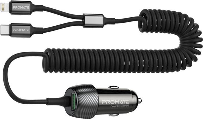 Promate PowerDrive-33PDCI Car charger 33W / USB-C / Lightning