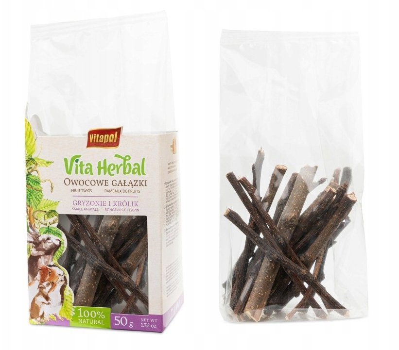 Vitapol Vita Herbal Owocowe gałązki dla gryzoni i królika 50g, 4 szt./displ