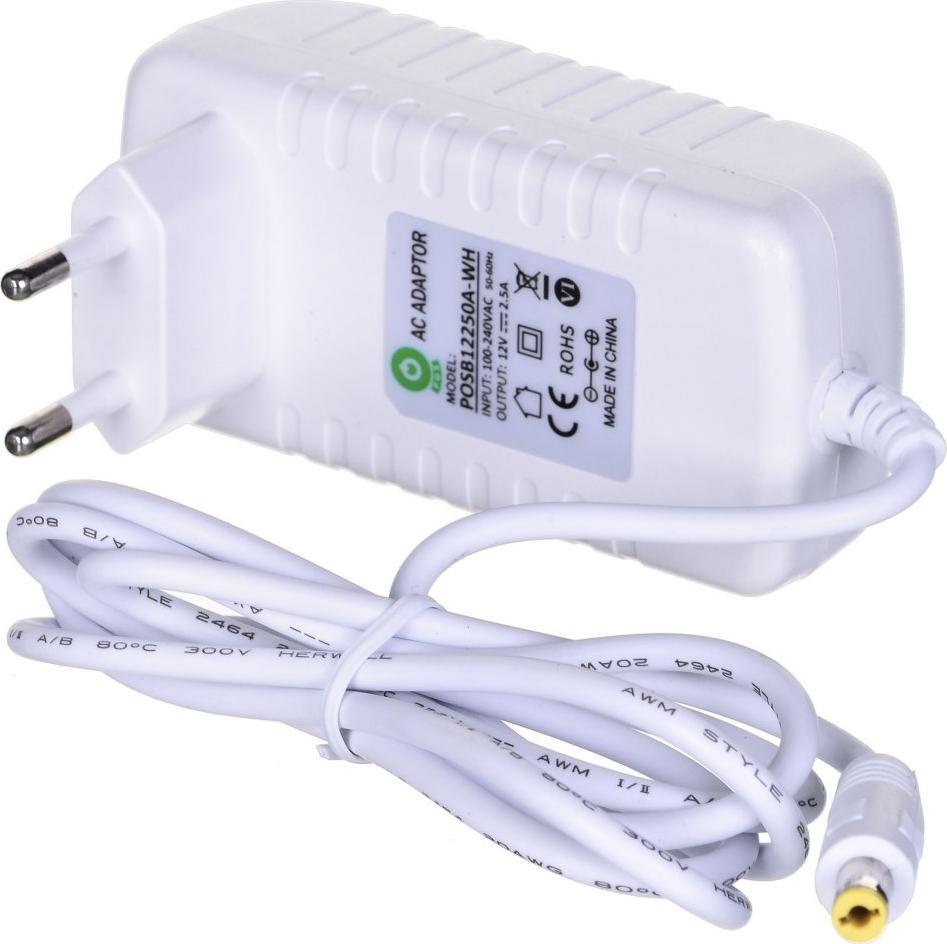 MPL Power Zasilacz MPL POSB12250A-WH (12V/2.5A/30W, biały, adapter horyzontalny, gniazdo AC:CEE7/16....