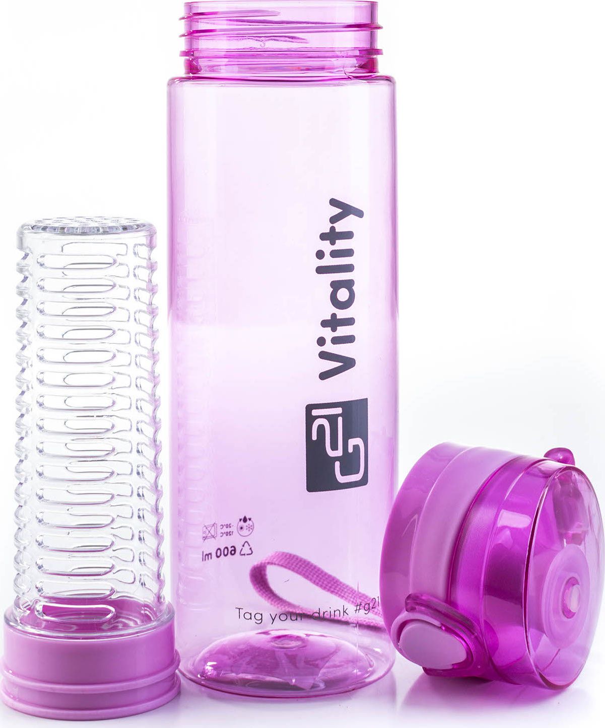 G21 Butelka z sitkiem fioletowa 700 ml