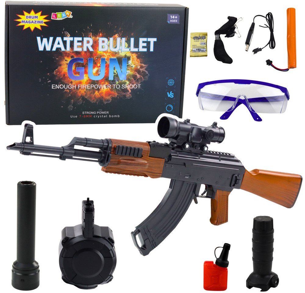LeanToys Karabin AK Na Kulki Wodne Hydrożelowe Celownik Akcesoria Okulary 96cm LEAN Toys