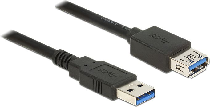 Kabel USB Delock USB-A - USB-A 1.5 m Czarny (85055)