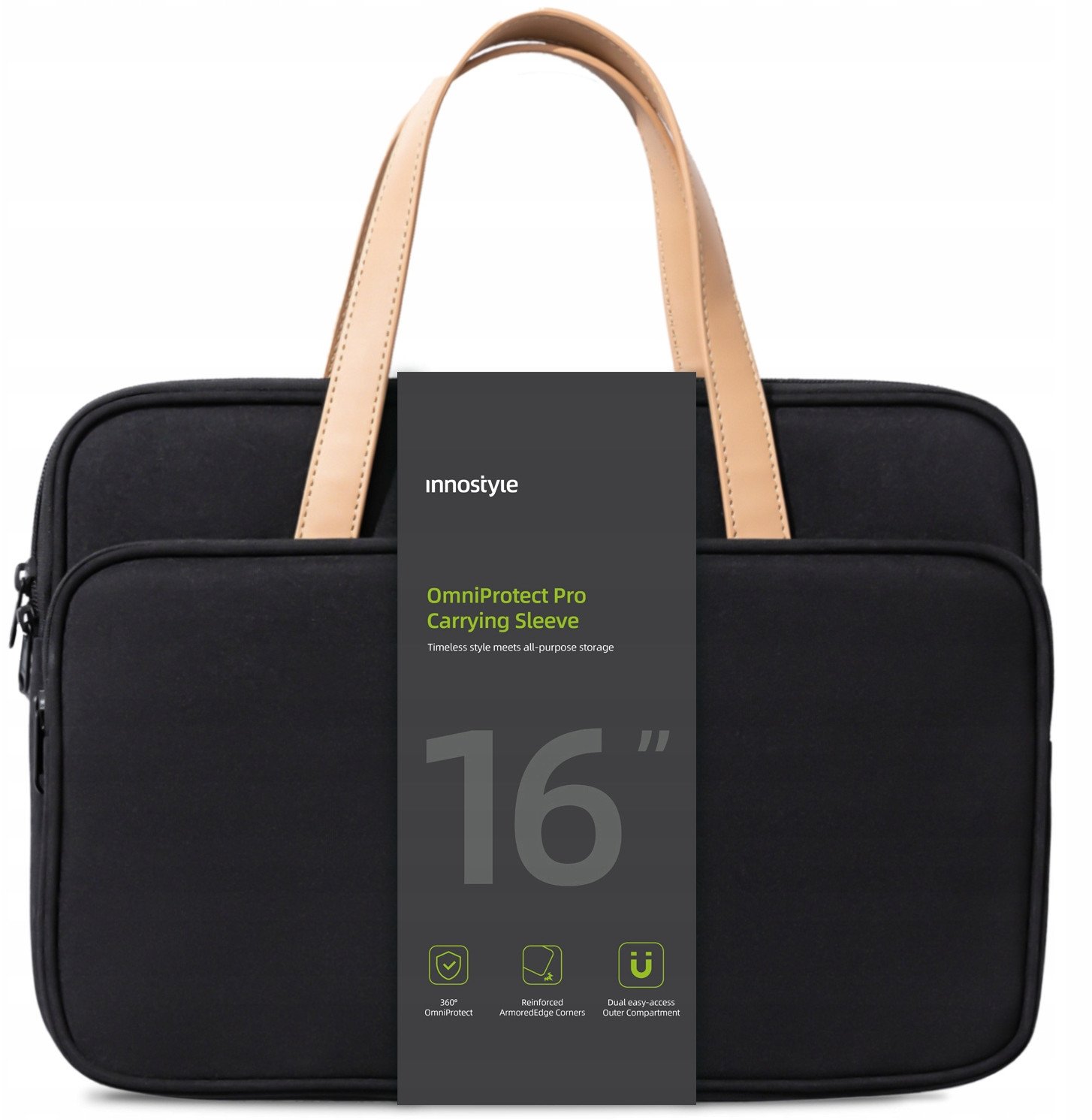 Torba Innostyle INNOSTYLE DAMSKA TORBA NA LAPTOPA 15,6 16 WODOODPORNA OMNIPROTECT PRO CZARNA