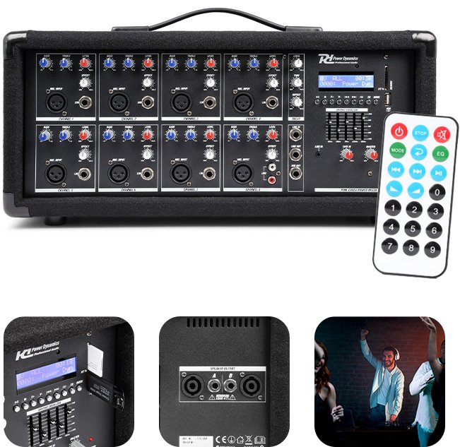 Powermikser 8-kanałowy PDM-C805A Power Dynamics one size