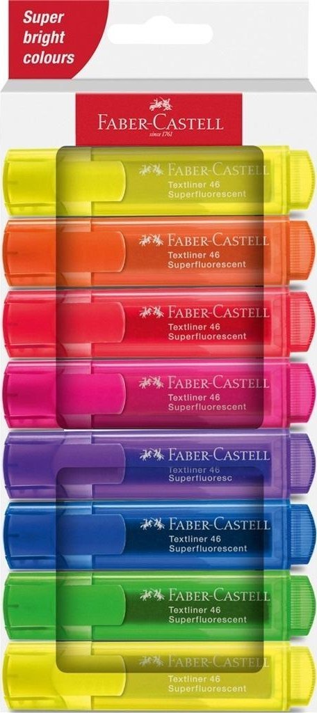 Faber-Castell Zakreślacz neonowy 8 kolorów FABER CASTELL