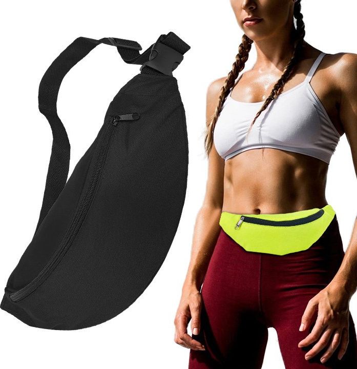 Hurtel Pas do biegania saszetka nerka etui na telefon klucze dokumenty portfel czarny uniwersalny