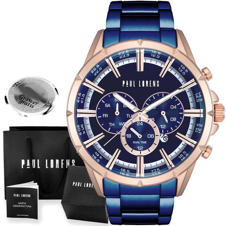 Zegarek Paul Lorens Zegarek męski LUXURY-6F3 Z GRAWEREM