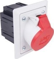 PCE Gniazdo tablicowe 16A 5P 400V /80x97/ szare TWIST (415-6pkg)