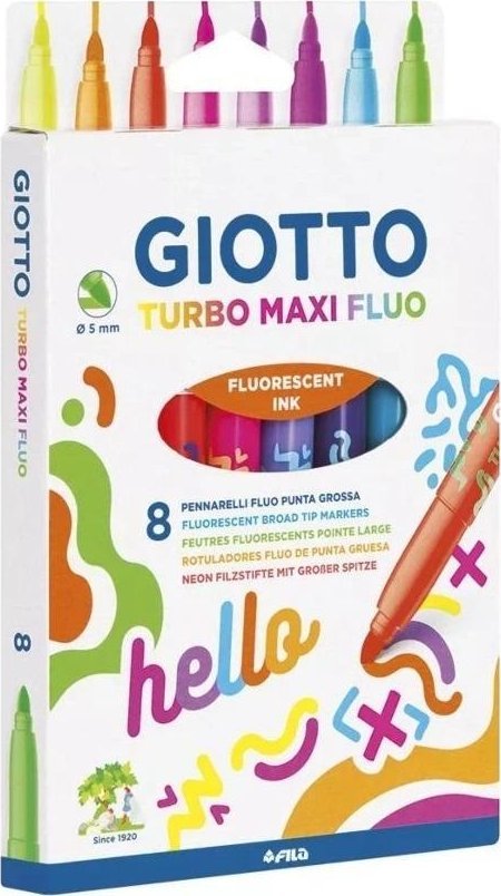 Giotto Pisaki Turbo Maxi Fluo 8 kolorów