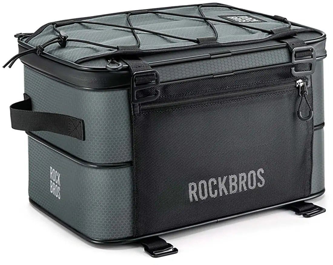RockBros Torba rowerowa A30 Road to Sky składana na bagażnik 15-30 l - szara (5907769392016)