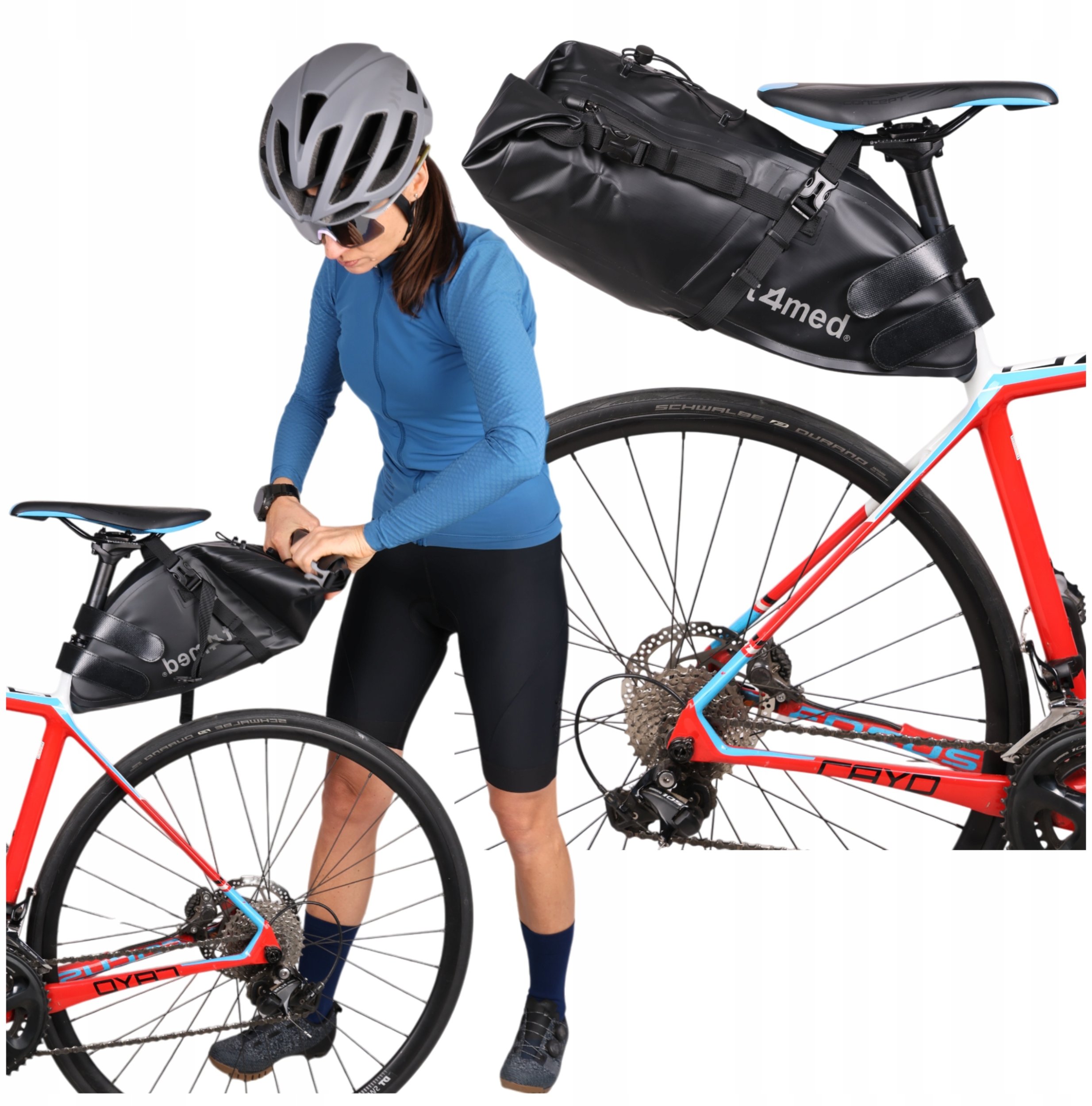Fit4Med Sakwa Rowerowa Podsiodłowa Torba Pod Siodełko Bikepacking Wodoodporna 6-13L