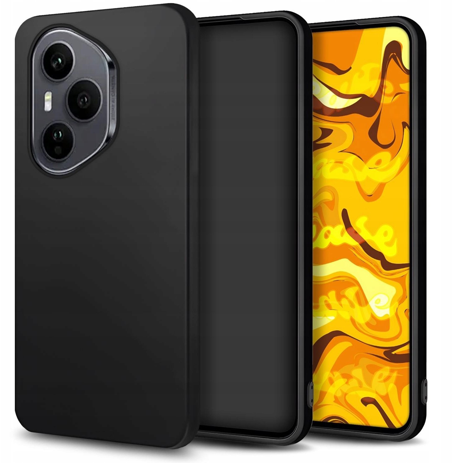 Hello Case Etui Do Honor 400 Pro (Czarne, Matowe, Gumowe, Obudowa, Silikon, Pokrowiec)