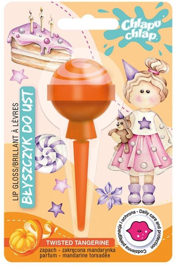 CHLAPU CHLAP Błyszczyk do ust lizak Zakręcona mandarynka 8 ml