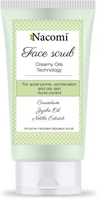 Nacomi Peeling do twarzy o działaniu przeciwtrądzikowym z korundem i olejem rycynowym 75 ml