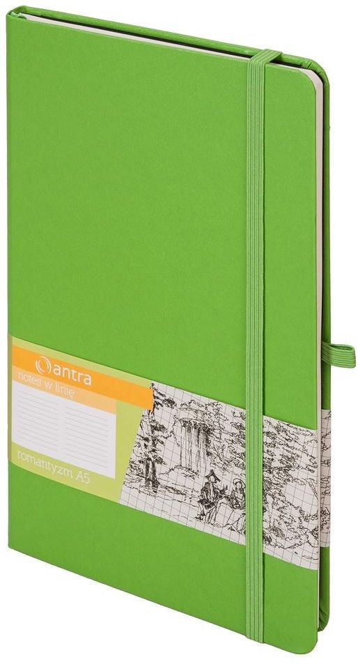 Antra Notes A5 Linia Romantyzm Zielony