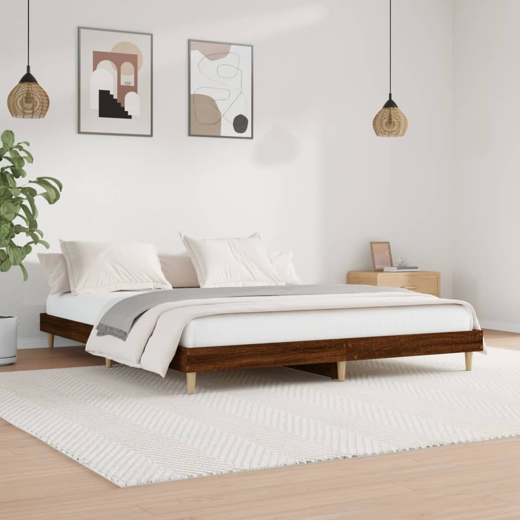Фото - Ліжко VidaXL Rama łóżka, brązowy dąb, 120x200 cm, materiał drewnopochodny 