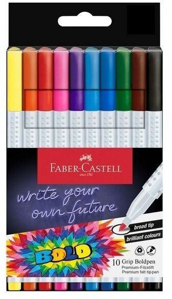 Faber-Castell Flamastry Grip Boldpen 10kol FABER CASTELL