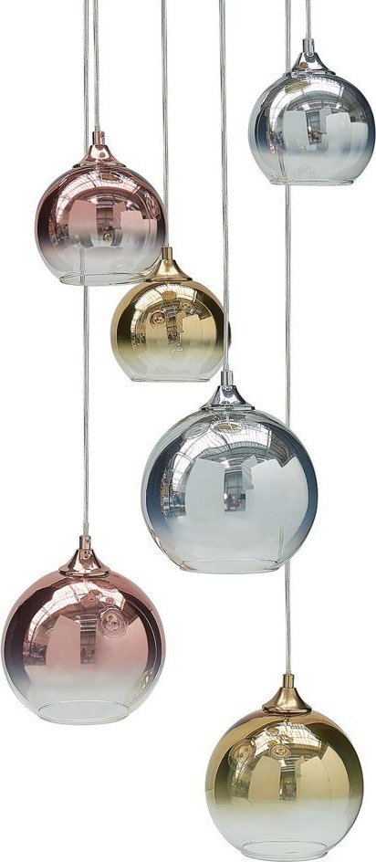 Zdjęcia - Żyrandol / lampa Beliani Lampa wisząca  Lampa wisząca szklana 6-punktowa wielokolorowa TOOMA 