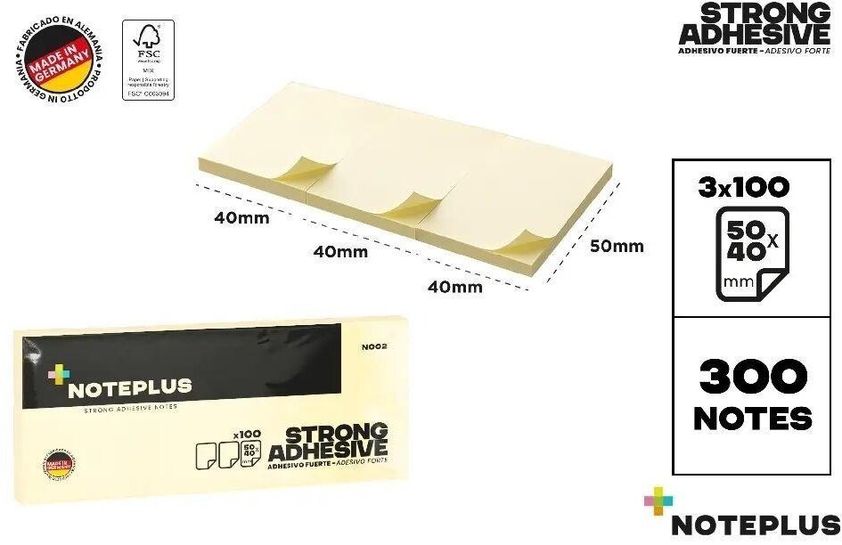 Post-It 3M Karteczki samoprzylepne 40x50mm 100Kx3 żółte