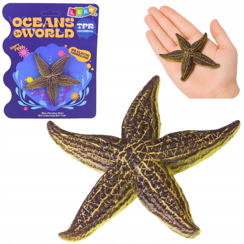 Figurka LeanToys Rozgwiazda Gumowa Figurka Rozciągliwa Realistyczna Zwierzę Morskie 9,5 cm