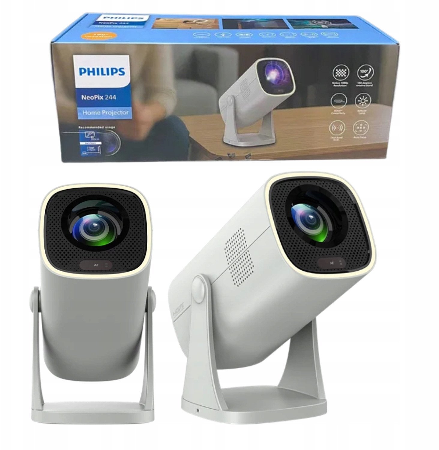 Projektor Philips NeoPix 244 Projector, 1920x1080, 1.2:1, 3000:1 , Grey |