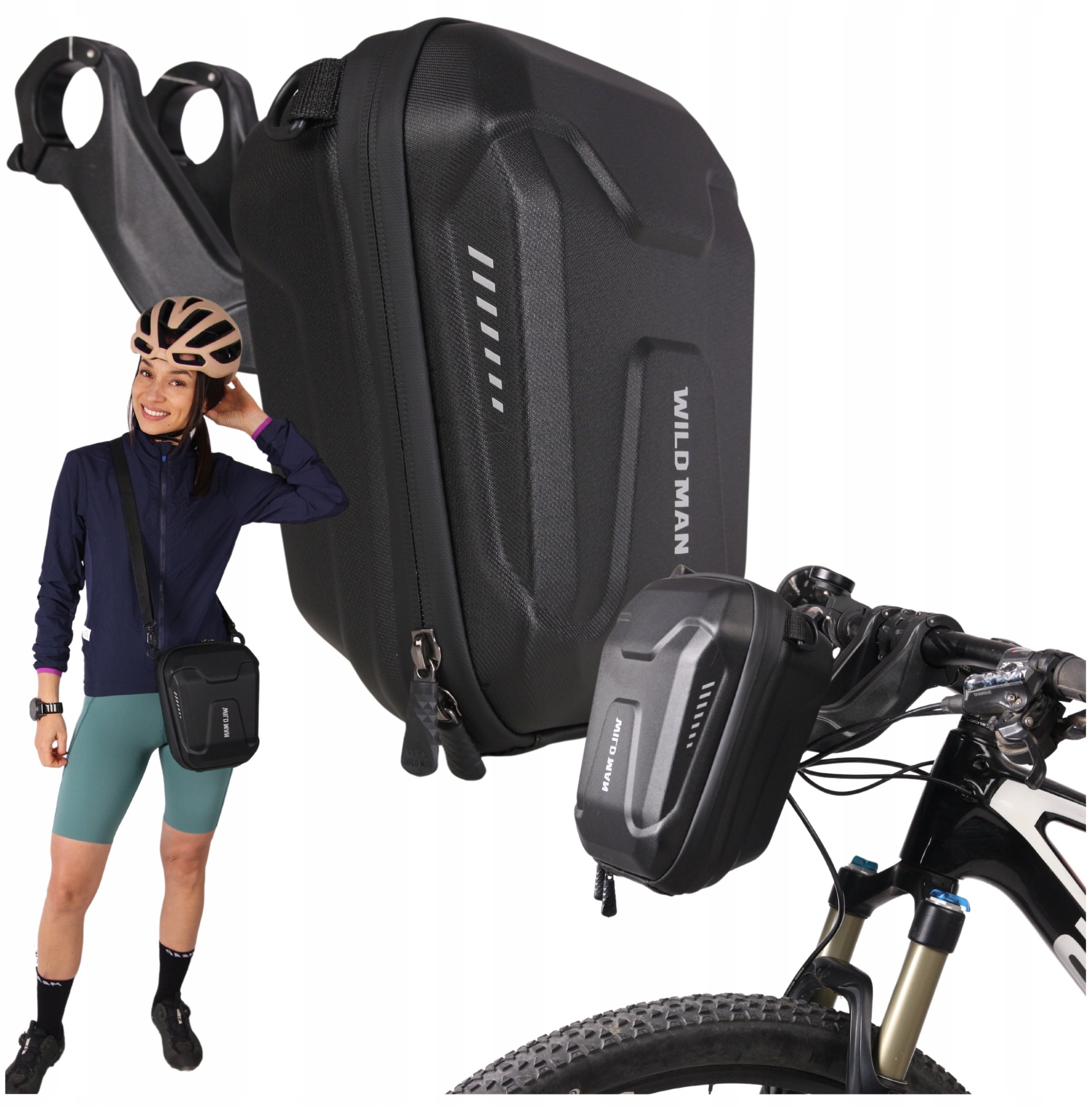 Fit4Med Sakwa Rowerowa Na Kierownice Torba Twarda Hulajnoge Zamek Wodoodporna 3L Xl