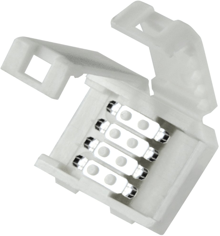 Polux Złącze stałe do taśmy LED RGB dwustronne białe 303417