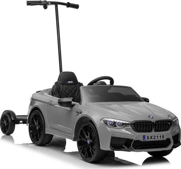 Zdjęcia - Samochód elektryczny dla dzieci LEAN Toys Lean Sport Auto Na Akumulator BMW M5 Z Platformą Dla Rodzica Srebrne Lakie 