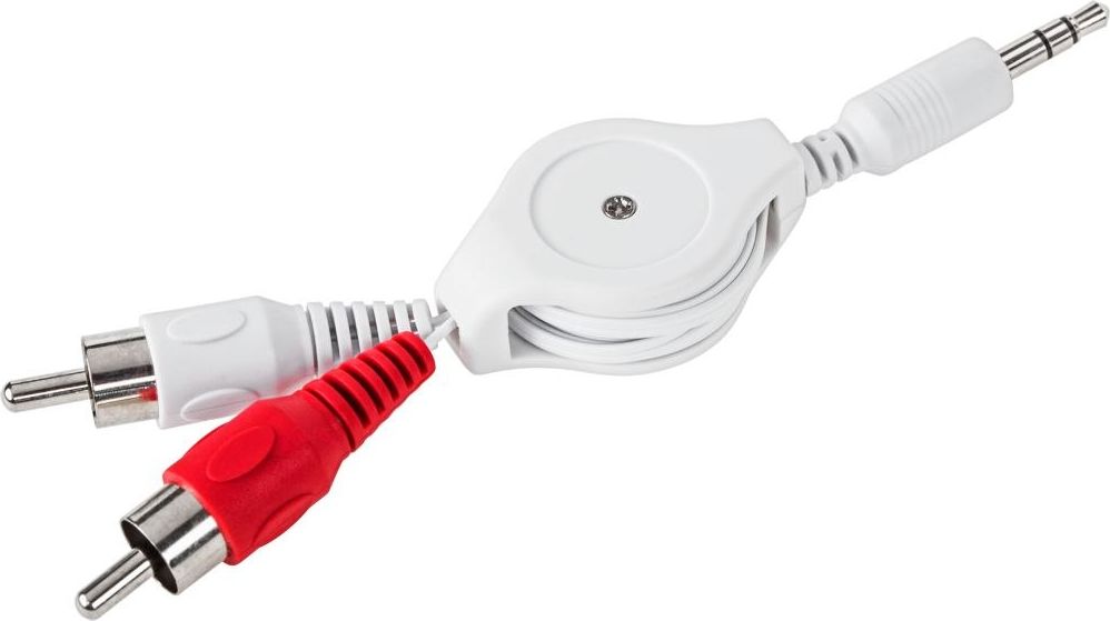 Adapter AV LP Jack 3.5mm - RCA (Cinch) x2 biały (LEC-KPO3968)