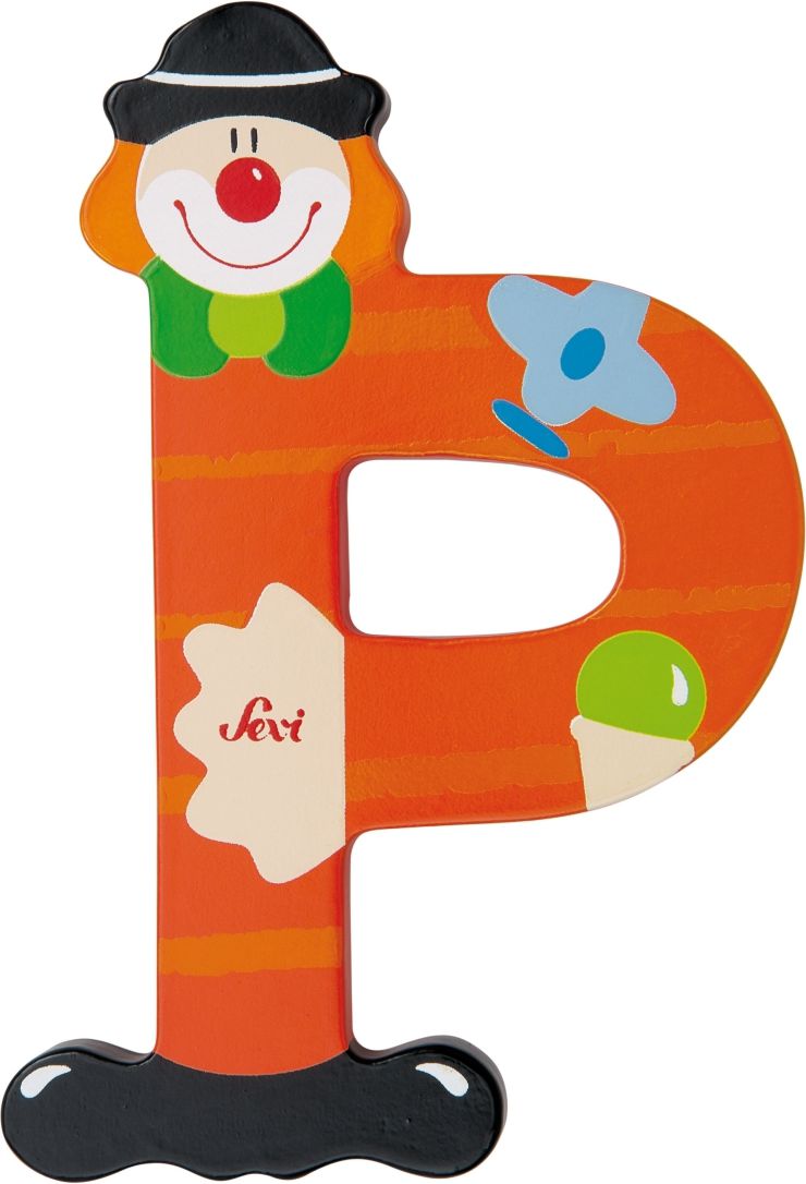 Sevi Drewniana literka P, Klaun (81752)