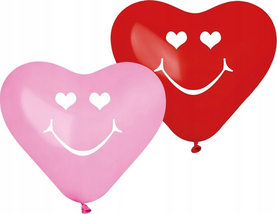 Balony Premium "Uśmiechnięte serca" / 25 cm (10") 5 szt. CRS/P194