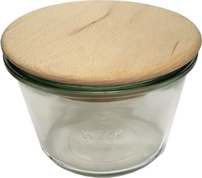 Wamar-Sosenka Zestaw Słoików WECK Pojemność 370 ml średnica 100mm 6 sztuk + Drewniane wieka