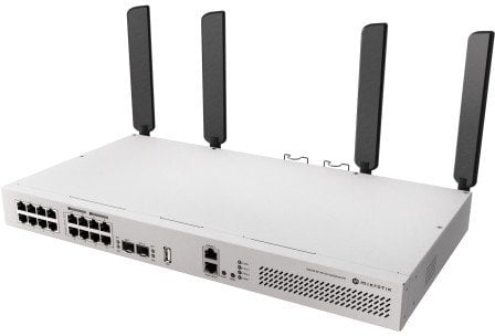 MikroTik Cloud Router Switch 418-8P-8G-2S+5axQ2axQ-RM with RouterOS L5 rackmount case | MikroTik