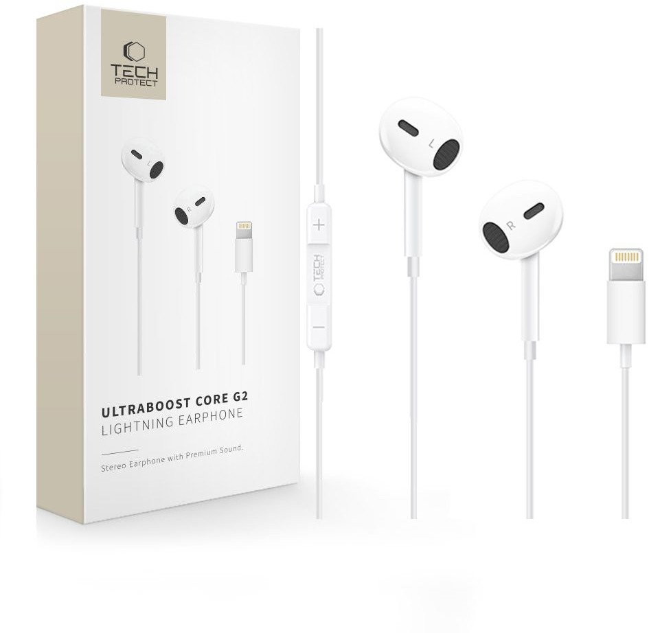 Tech-Protect TECH-PROTECT ULTRABOOST LIGHTNING EARPHONE CORE G2 WHITE