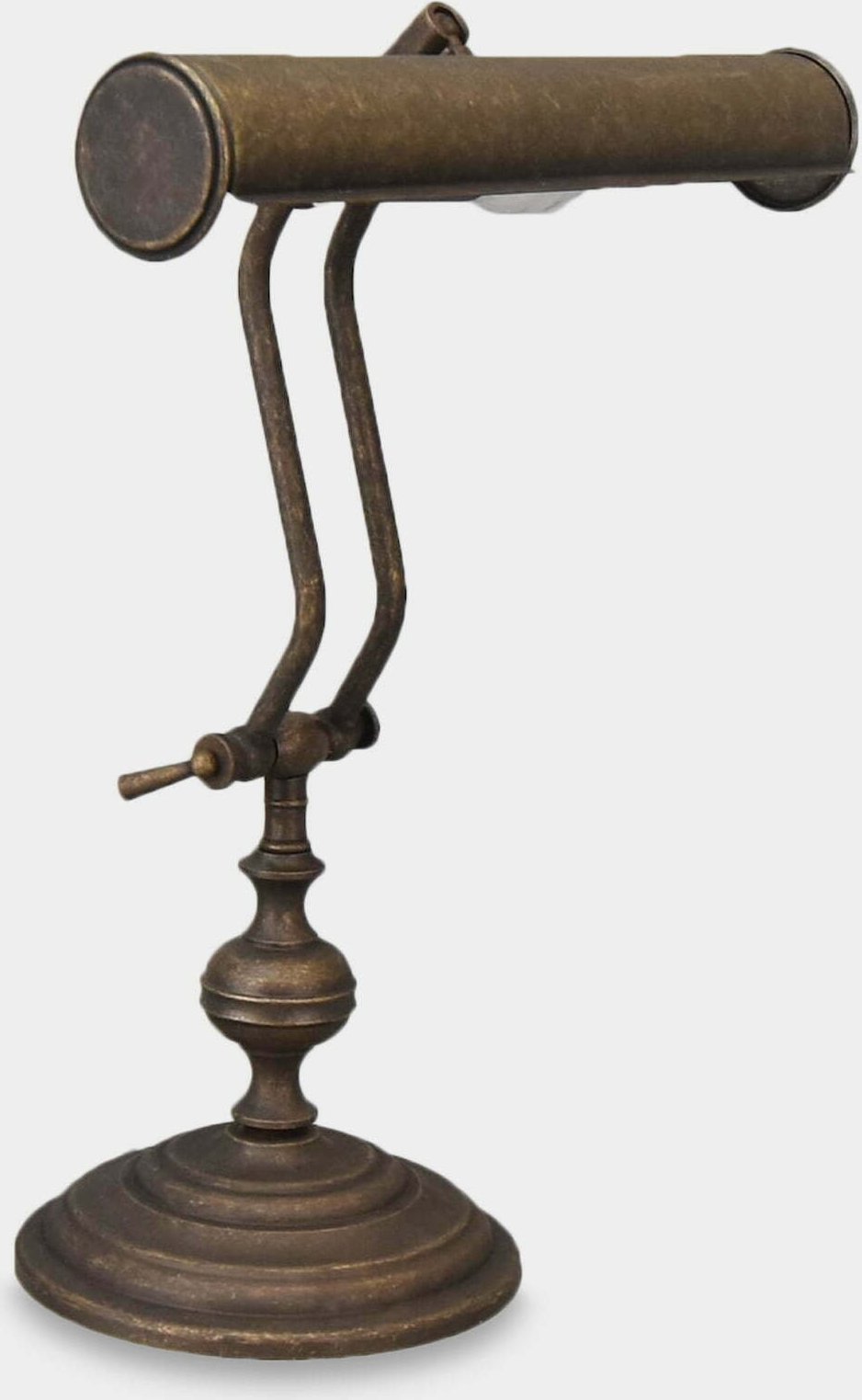 Lampa stołowa rzezbyzbrazu Lampa Gabinetowa Bankierska Mosiężna Vintage