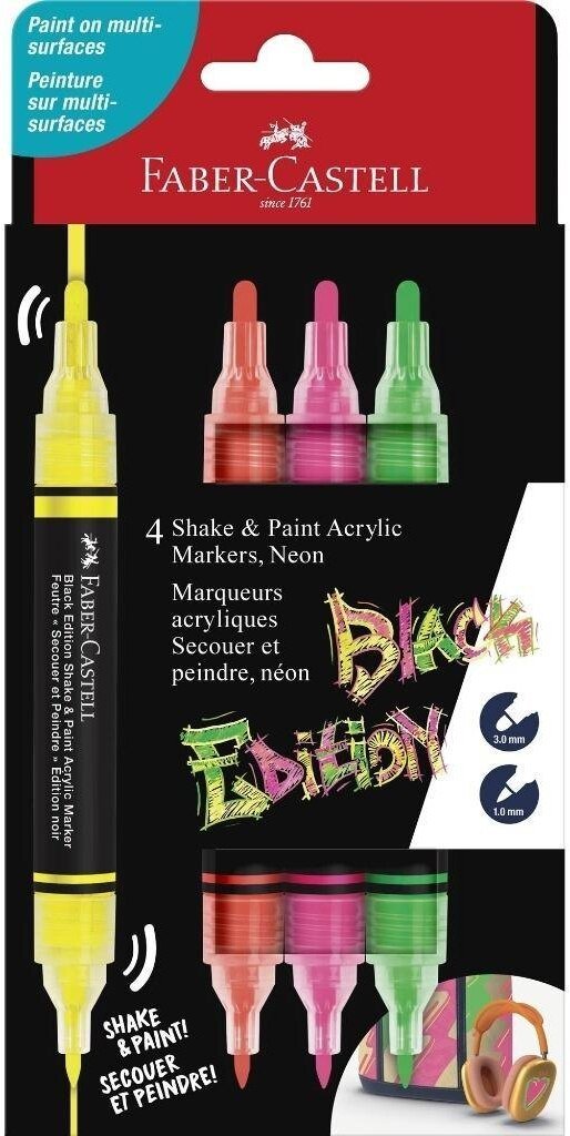 Faber-Castell Marker akrylowy Black Edition 4kol FABER-CASTELL