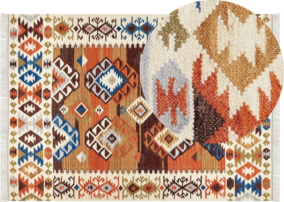 Фото - Килим Beliani Dywan wełniany kilim 200 x 300 cm wielokolorowy VOSKETAP Lumarko! 