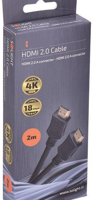 Kabel Solight HDMI kabel z Ethernetem HDMI 2.0 A złącze - HDMI 2.0 A złącze blister 2m