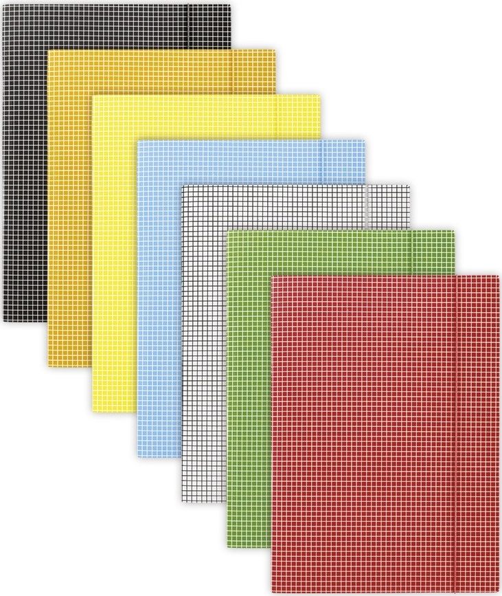 Donau Teczka z gumką DONAU, karton, A4, 400gsm, 3-skrz., mix kolorów w kratę () - 5901498005216
