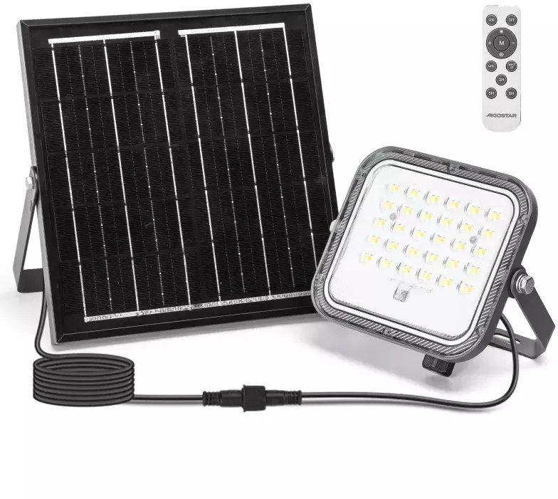 Naświetlacz Hurt-net Halogen solarny LED 50W CCT zestaw lampa pilot panel i kabel 2m