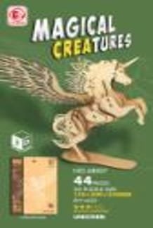 LeanToys Zestaw Drewniane Puzzle 3D Model Jednorożec Pegaz Do Składania 44 Elementy