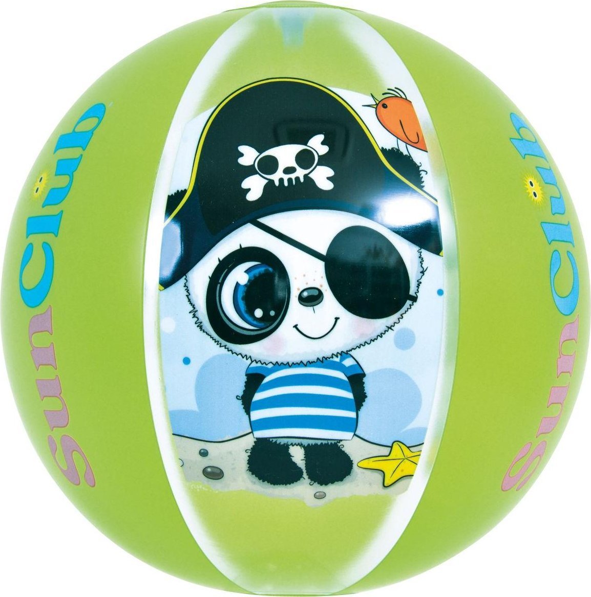 JiLong PIŁKA PLAŻOWA DMUCHANA PANDA 40CM 53014 ZIELONY