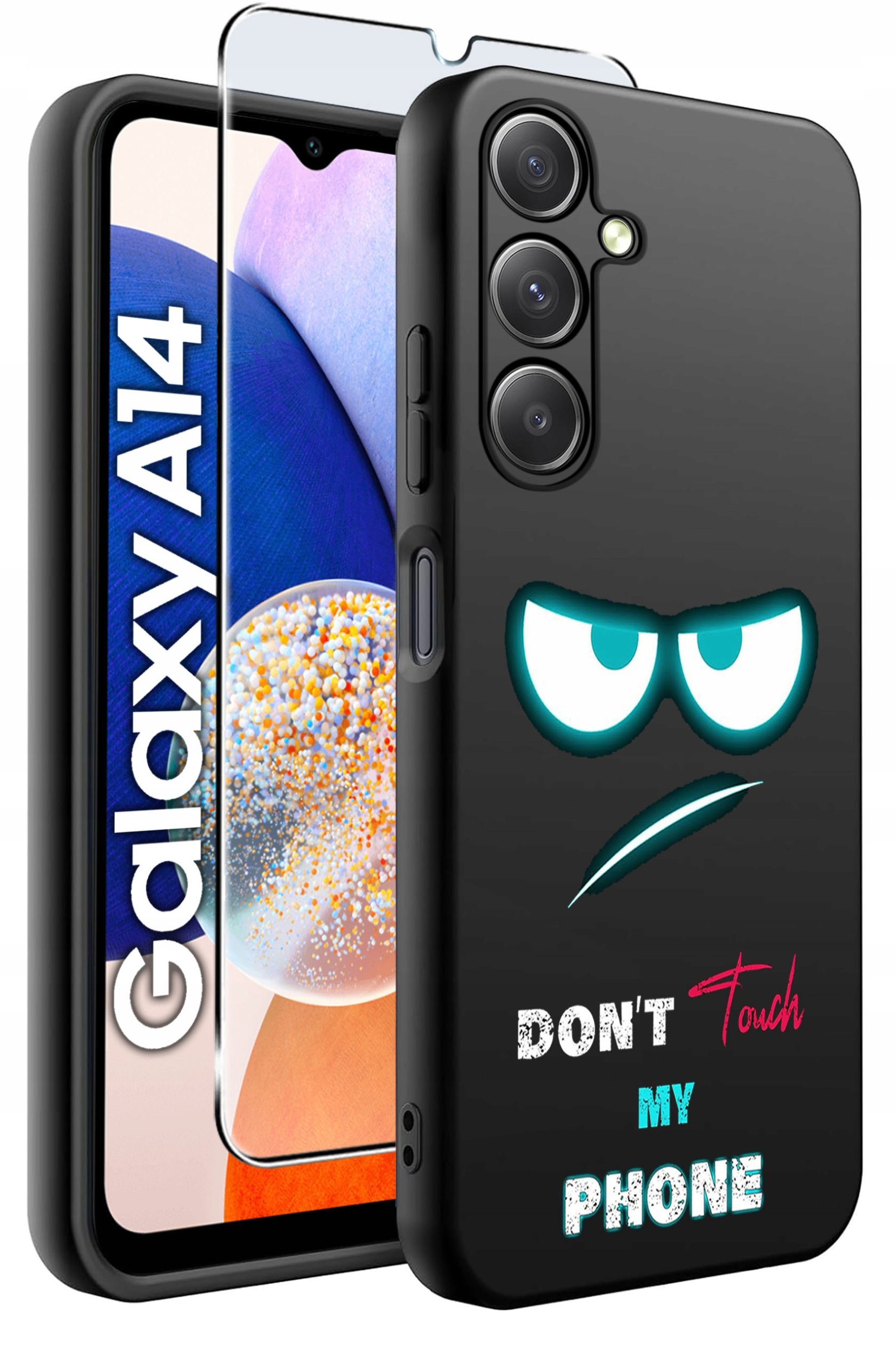 ETUI do Samsung A14 5G WZORY | SILIKONOWE MATT CASE + SZKŁO HARTOWANE 9H