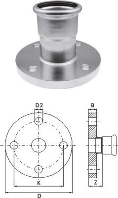 KAN-therm Kołnierz - Inox - 22 mm