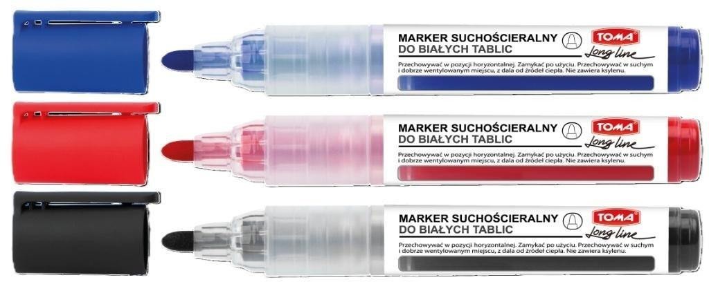 Toma Marker suchościeralny LongLine + ścieracz (3szt)