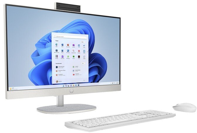 Komputer All in One 24-cr0054nf / 9S1N1EA / Intel N100 / 8GB / SSD 512 GB / Intel UHD / FullHD / Win 11 Pro / Biały