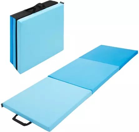 Małpiszon materac gimnastyczny składany 180x60x5 cm - niebieski