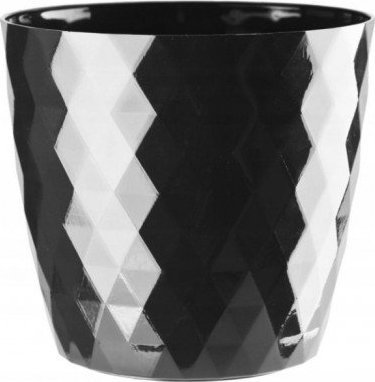 Galicja Doniczka plastikowa okrągła czarna 16 cm Cristal